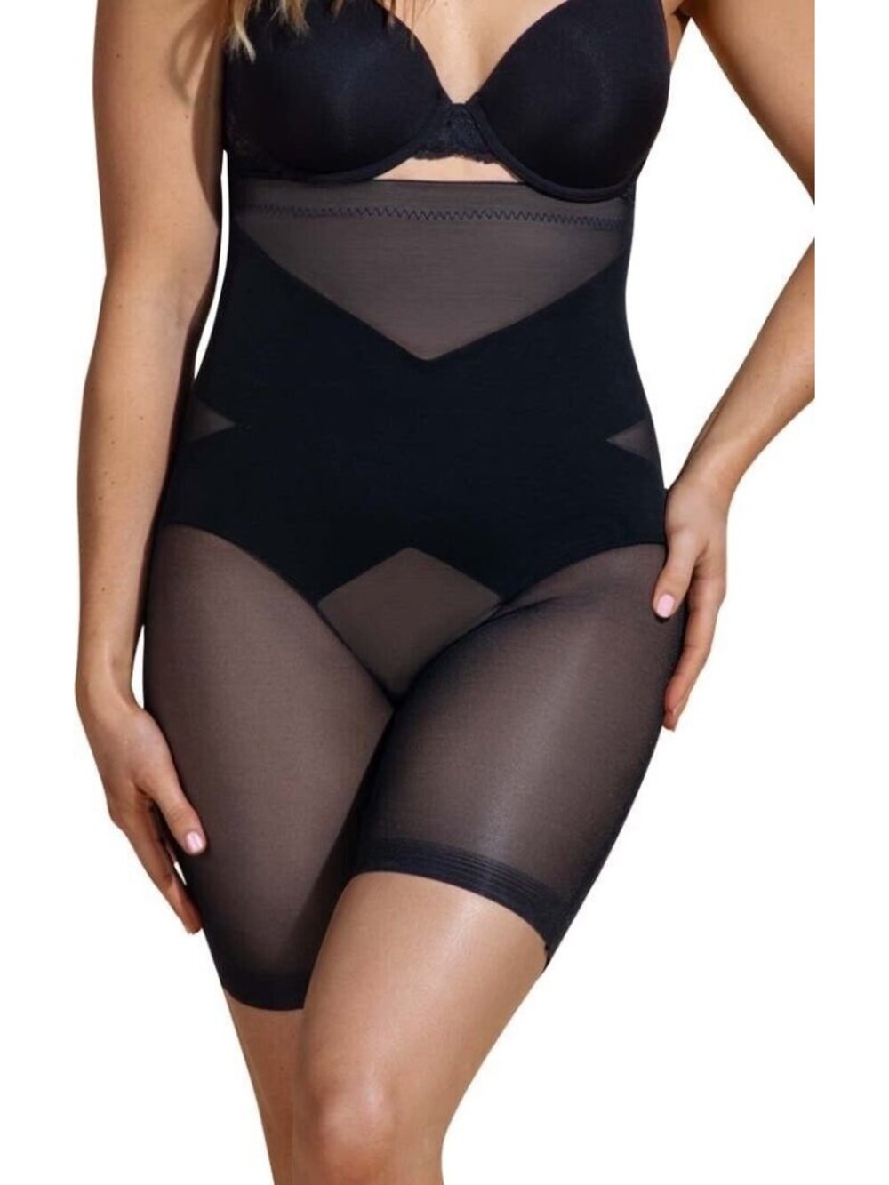 HONEYLOVE Black Runaway SuperPower Shorts Shapewear Waist Cincher NEW Snatch